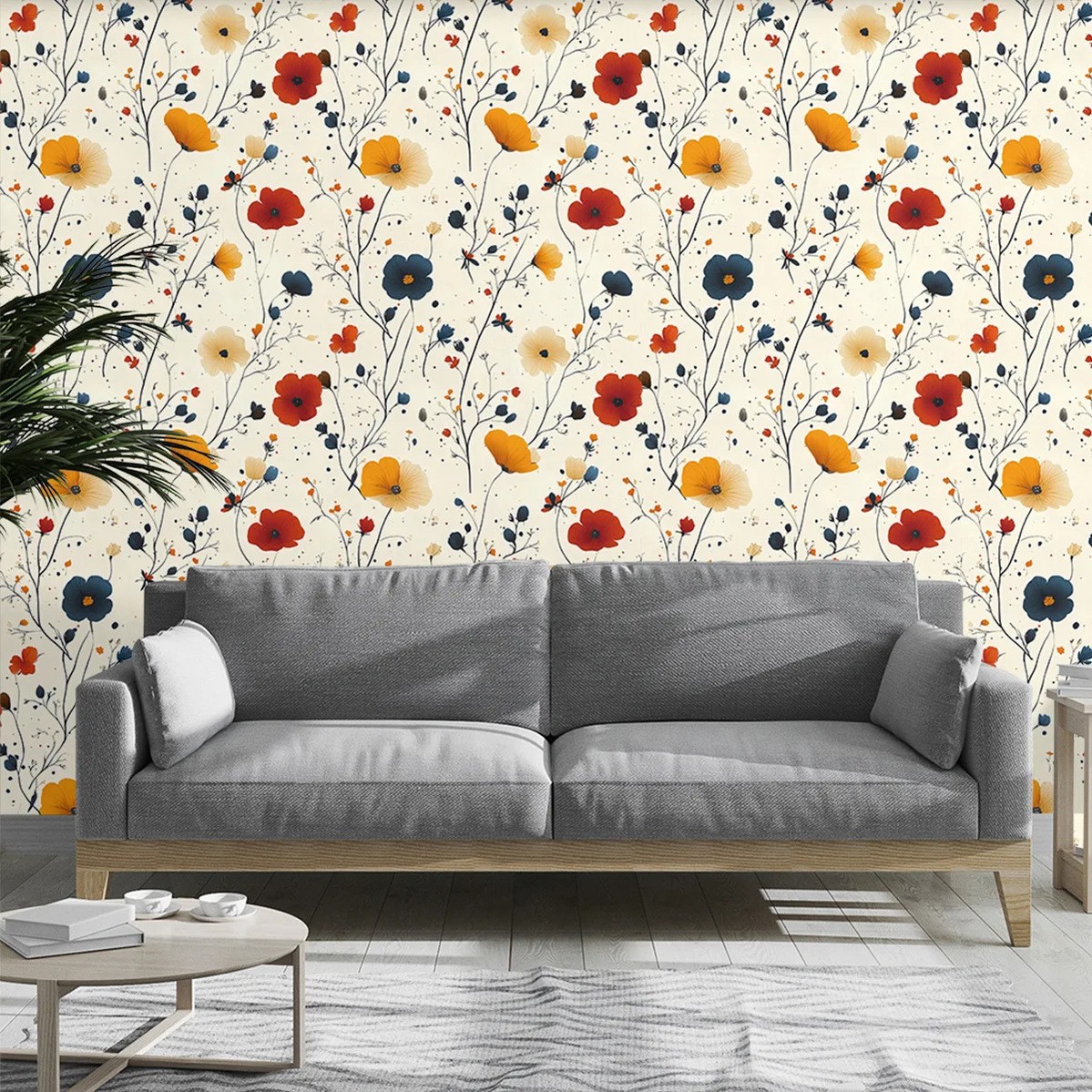 Watercolor Floral Peel and Stick Wallpaper PVC Self Adhesive Wall Paper