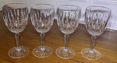 Set of 4 Mikasa Crystal Old Dublin 7'' by 3 1/8'' Water Goblets Wine Glasses