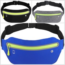 Black Unisex Waist Belt Bum Bag Jogging Running Travel Pouch Keys Mobile Money