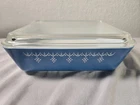 VTG Pyrex Snowflake Garland 2qt #503 Refrigerator Dish With Lid