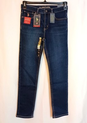US Polo Assn Luxe Performance Skinny Jeans Kids Size 14 Adjustable Waistband NWT