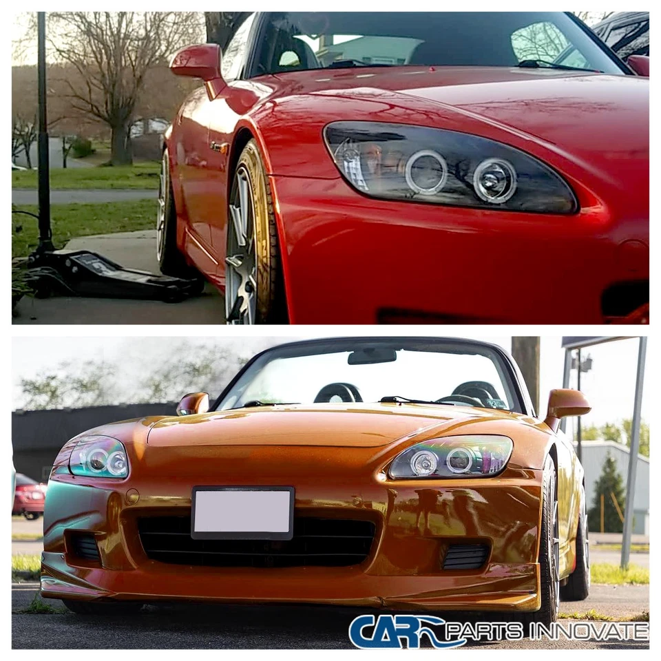 Fit 00-03 Honda S2000 S2K AP1 Black LED Dual Halo Projector Headlights Lamps L+R Foto 4 de 4