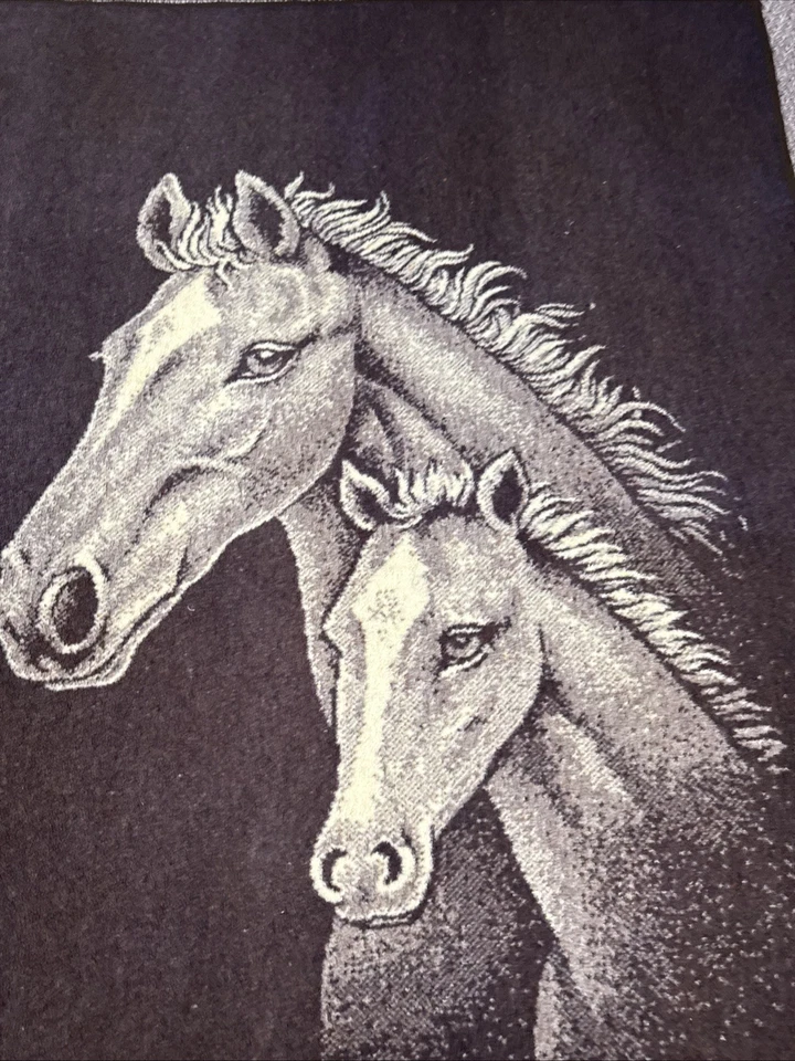 Manta Cabeza Caballo Vintage Reversible Ecuestre Occidental Sin Etiqueta 55x78 Foto 2 de 4