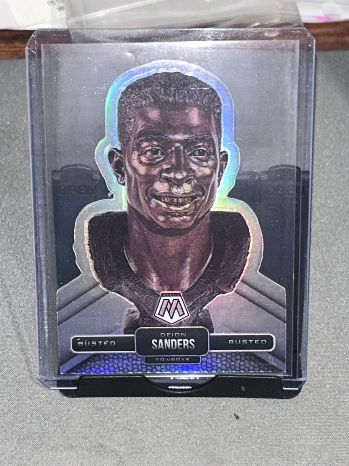 2022 Panini Mosaic Prizm Die-Cut Deion Sanders #B-10 Silver Busted HOF