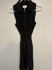 Laundry By Shelli Segal Black Belted Sleeveless Shirtdress Size 6