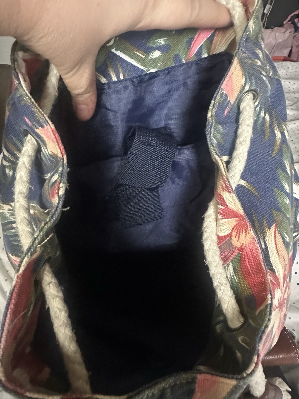 Drawstring Rainforest Cafe Floral Backpack With P… - image 4