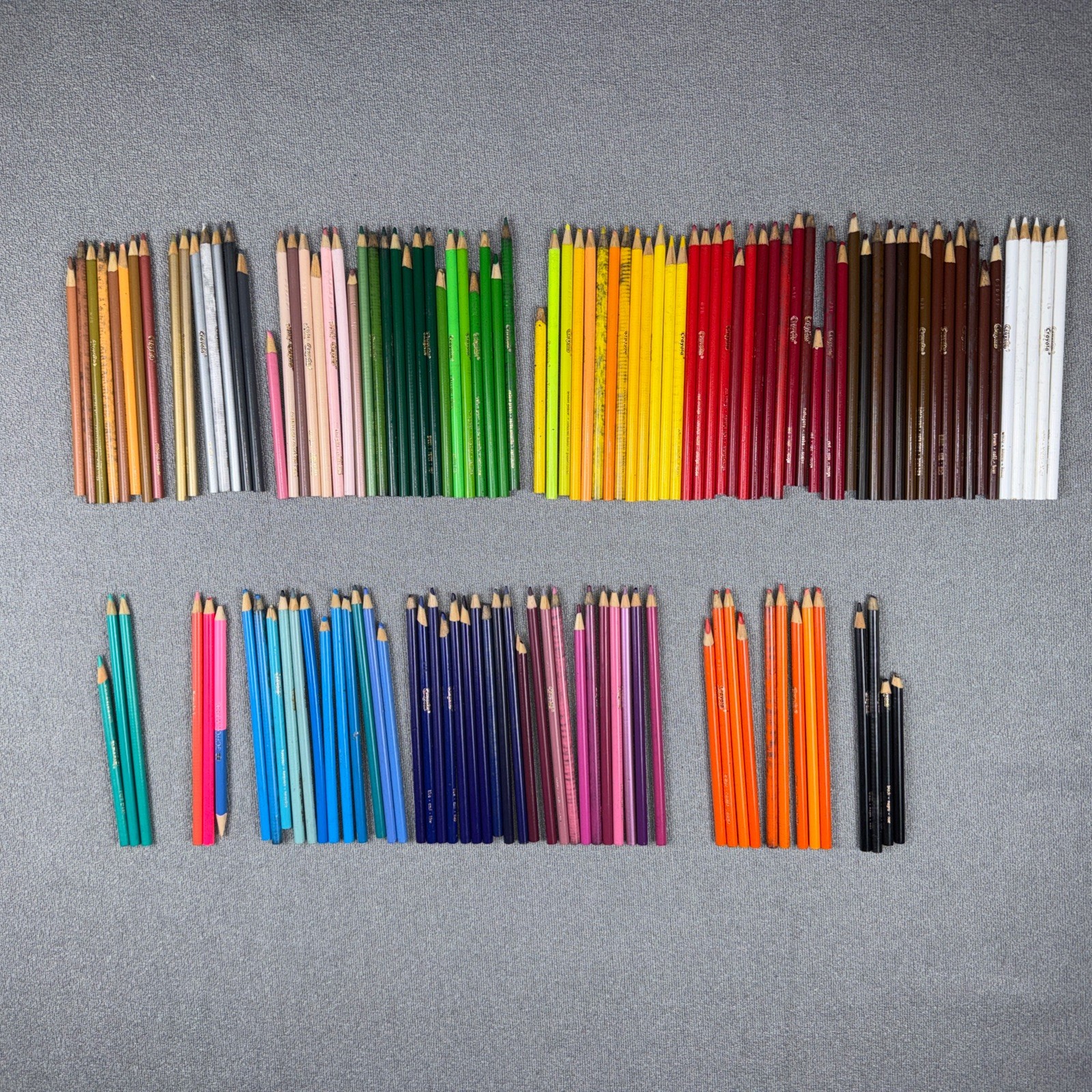 Lot of 130+ Used  Crayola Colored Pencils