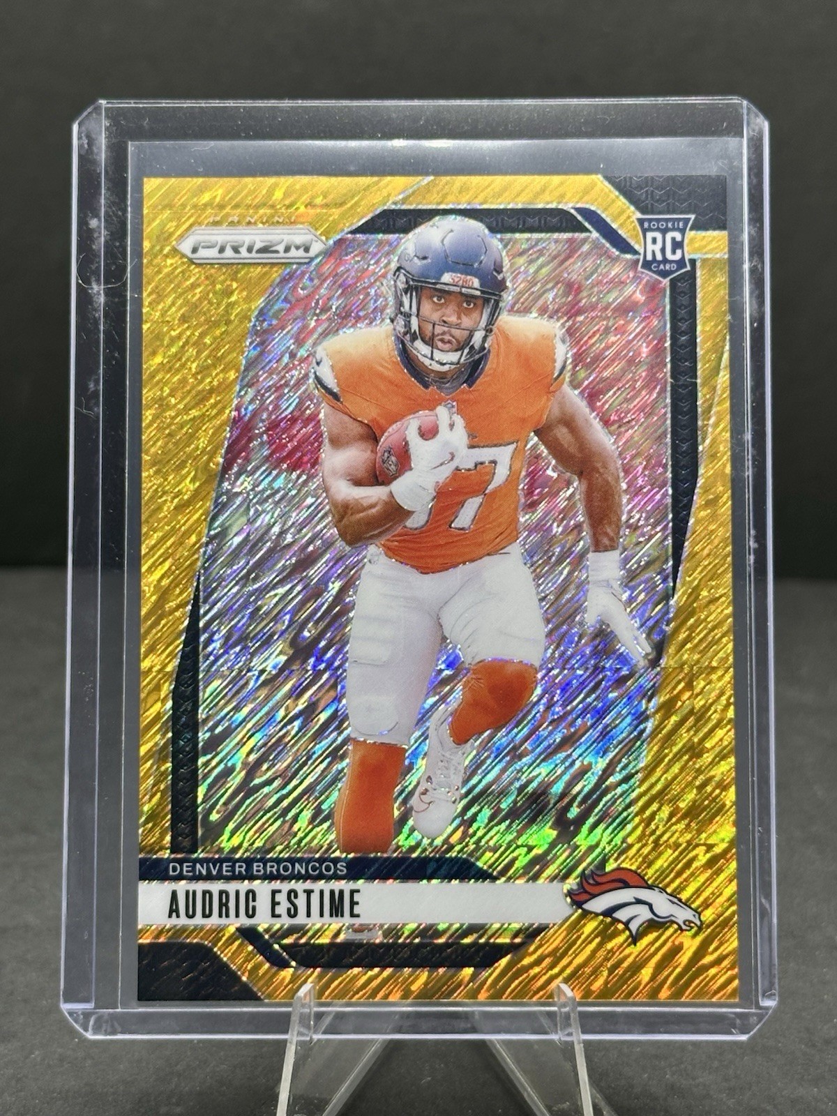 2024 Prizm Audric Estime #306 Gold Shimmer /10 RC Broncos Eagles *Rookie*