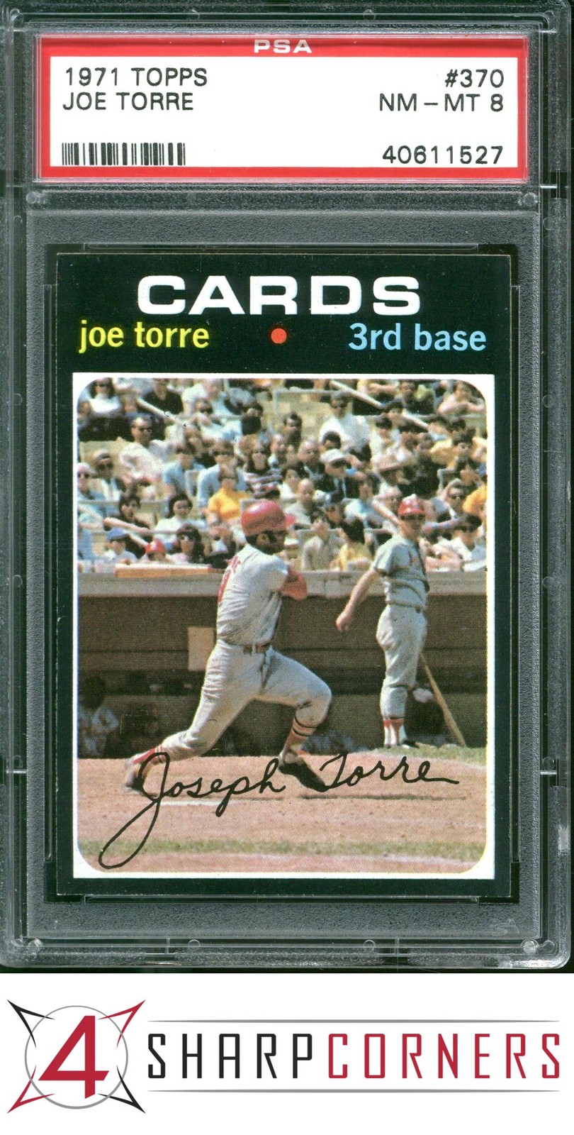 1971 TOPPS #370 JOE TORRE CARDINALS HOF PSA 8