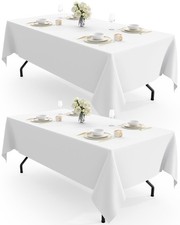Rectangle Table Cloth 60" x 102" Durable Polyester Tablecloth Offers Reusab...