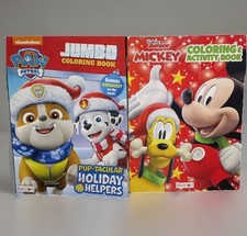 Lot Of 2 Jumbo Coloring Books Disney Junior Mickey/Nickelodeon Paw Patrol New