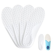 Piriuuo 2 Pairs Kids Memory Foam Insoles, Cropable Kids Insoles Soft Comforta...