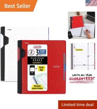 Advance Spiral Notebooks with Movable Dividers, 2 Pack, 150 Sheets   Red  White