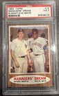1962 TOPPS Mickey M.MANTLE/W.MAYS #18 MANAGERS' DREAM PSA NM7 Willie