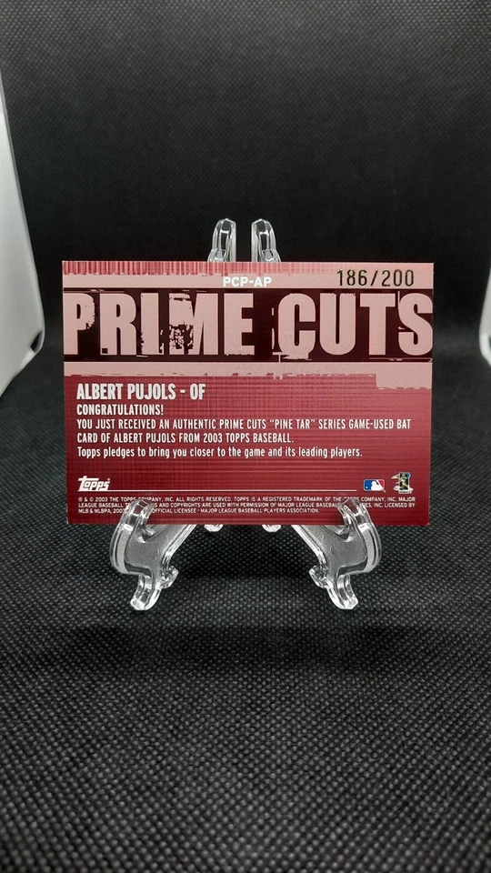  2003 TOPPS PRIME CUTS PINE TAR RELICS GU BAT ALBERT PUJOLS CARDINALS #ED /200 - Image 4 of 4