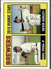 2016 Topps Heritage Nevin Ashley Milwaukee Brewers RC #170  4 Card Lot