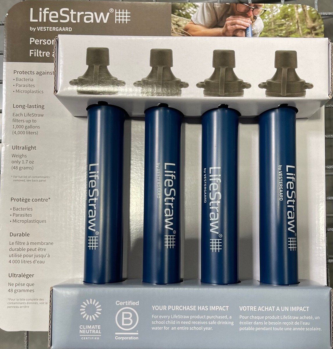 LifeStraw Lot De 5 Filtres à Eau Personnels Pour Randonnée, Camping