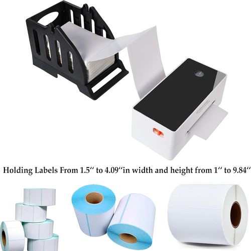 Label Holder for Rolls and Fan-Fold Labels,Black Stand for 4X6" Thermal Label Pr - Afbeelding 4 van 6