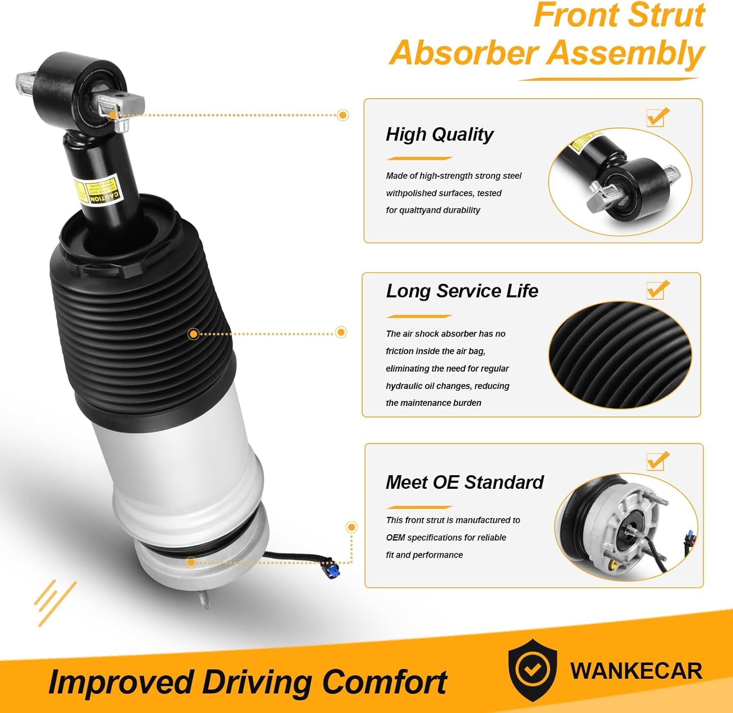 2x Front Air Suspension Shock Strut w/Magnetic for Chevy Tahoe GMC ...