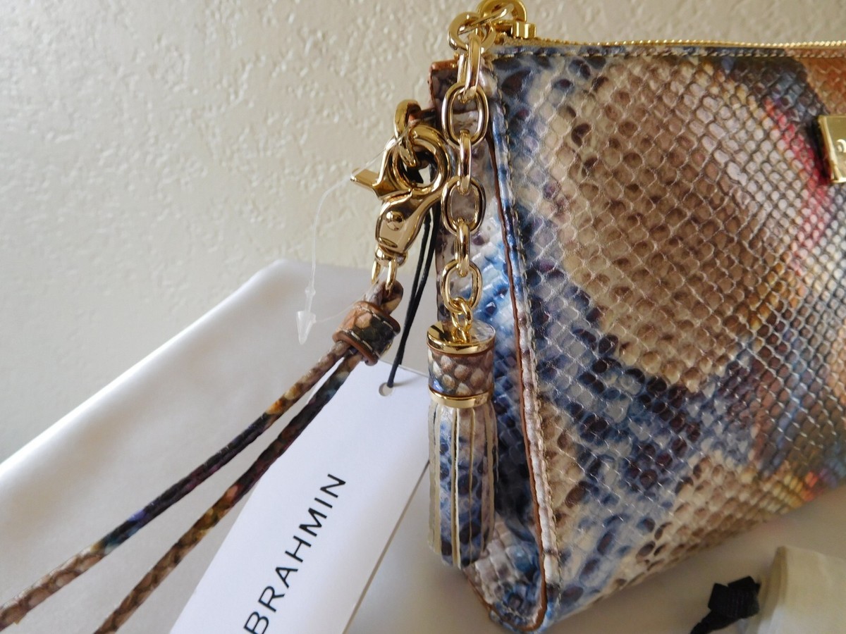 New BRAHMIN Millie Multi Eliasson Snake Embossed Leather
