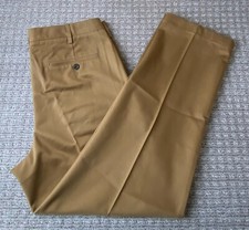  65 New Lands' End Men's Traditional Fit No Iron Chino Pants Brown 35x30