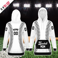 White and Black Personalized Long Hoodie