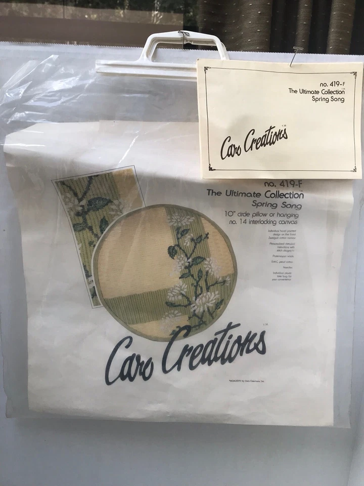 Caro Creations Vintage Hand Painted Needlepoint Canvas Yarn And Instructions - Image 2 of 4