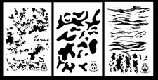 3Pack Camo Gun Stencils 10 Mil 14" Camouflage - Multicam Digital Tiger Stripe
