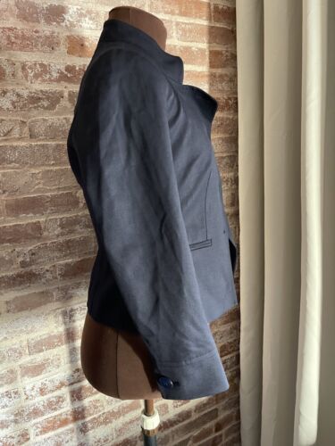 New! Talbots Petites Blazer Jacket Dark Navy Blue Wool Blend Long Sleeve Button - Picture 3 of 7
