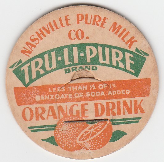 MILK BOTTLE CAP. NASHVILLE PURE MILK CO. NASHVILLE, TN. DAIRY eBay