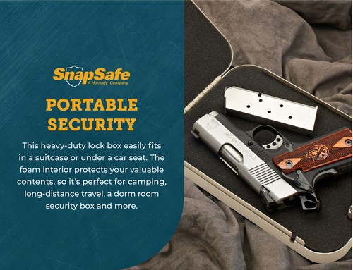 SnapSafe Portable Lock Box, Include 2 Keys, Security Cable- 9.5"x 6.5"x 1.75"" - Picture 7 of 7
