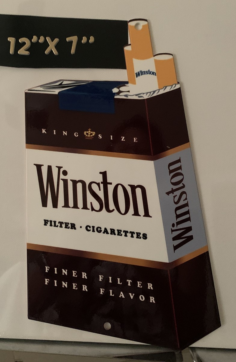 winston cigarettes flavors Winston Cigarettes Porcelain Like Heavy Gauge Metal Sign Tobacco Sales Gas  Oil