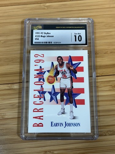 1991 Skybox Magic Johnson USA #533 Dream Team Barcelona CSG 10 GEM MINT