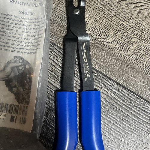 Blue Point YA8230 10" pair valve stem seal pliers Blue handles - Picture 2 of 8