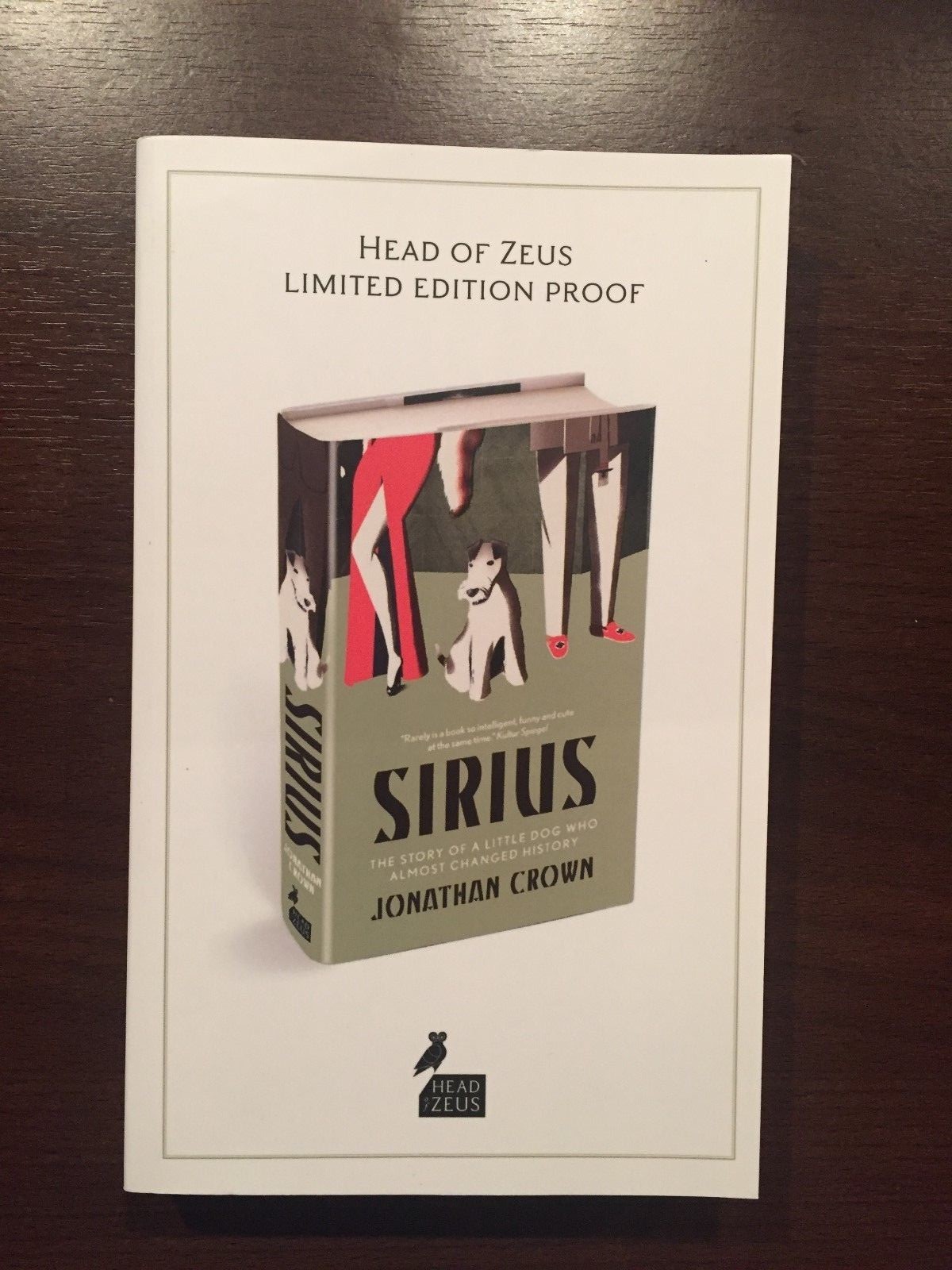 SIRIUS by JONATHAN CROWN - HEAD OF ZEUS - P/B - *PROOF*
