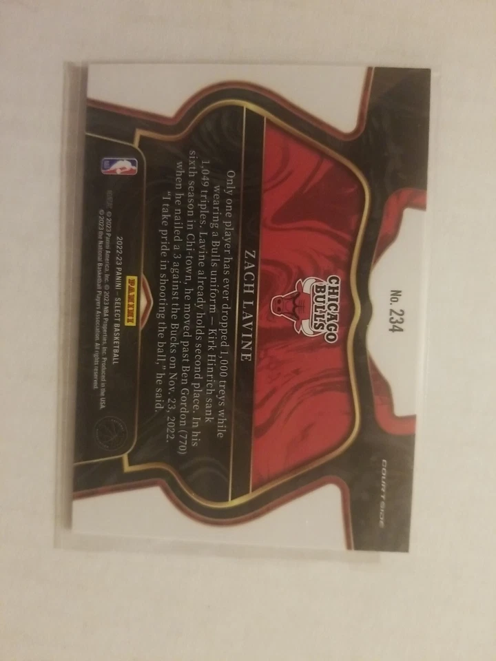 2022-23 Panini Select Zach Lavine Courtside #234 Chicago Bulls - Image 4 of 4