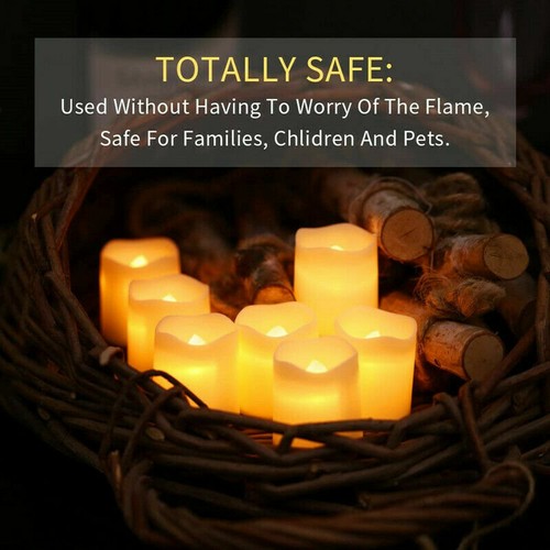 12-96pc Flameless Votive Candles Flickering Electric LED Tea Light 100+Hours AU - Picture 4 of 12