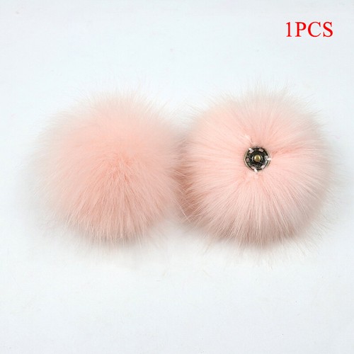 2 Pcs DIY 8CM Faux Fur Pom pom Ball for Knitting Beanie Hat Faux Rabbit Fur ∂ - Foto 19 di 34