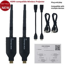 Mini Portable HDMI Wireless Projector 1080P 150m with Transmitter Receiver