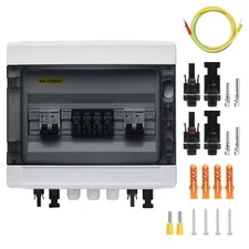 PV Solar Combiner Box,25A 500V Junction Box IP65 Waterproof 2 String 2 in 2 Out