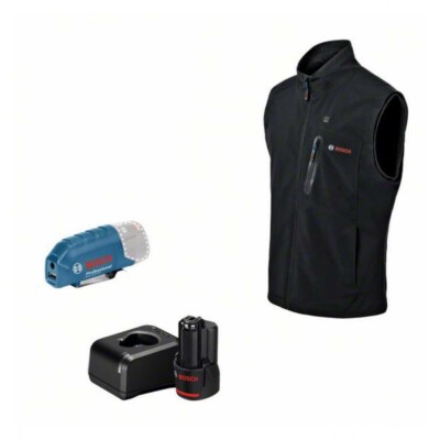 Bosch beheizbare Weste GHV 12+18V XA (Full Version) mit Akku, Gr, 2XL schwarz
