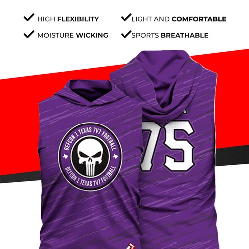 Custom Personalized Sports Hooded Tank Top Jersey-Defcon Texas - 7vs7 Football - Picture 6 of 7