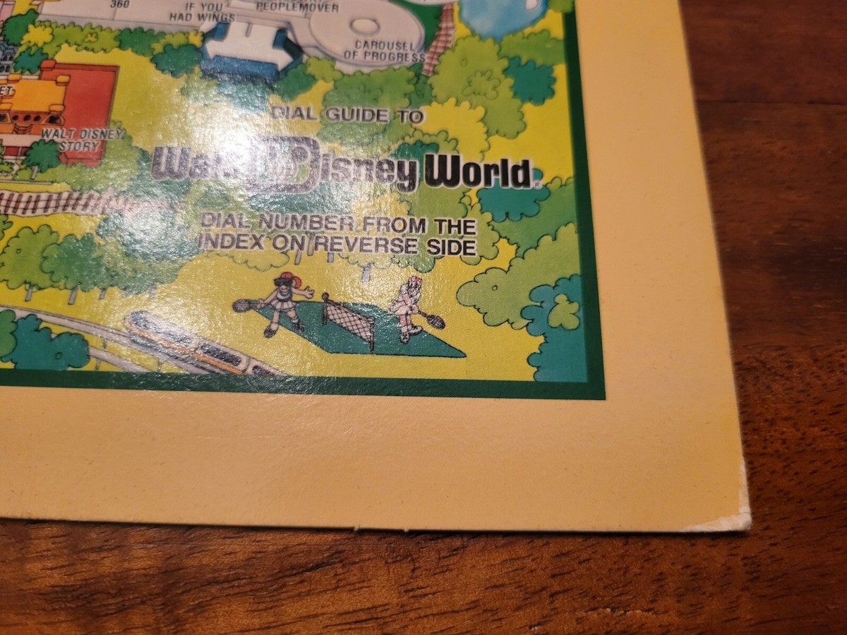 Vintage 1980 Walt Disney World Dial Guide Map Magic Kingdom