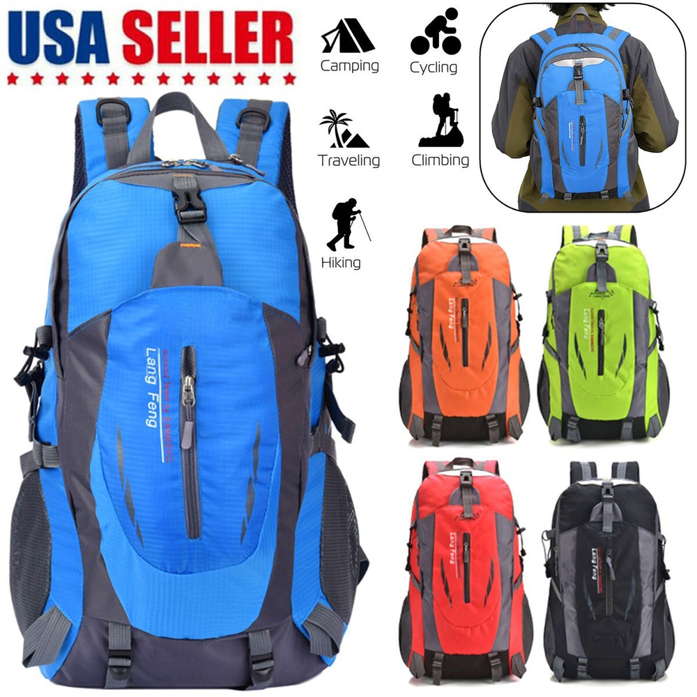 36L Nylon Travel Backpack Waterproof Outdoor Rucksack Men Camping Hiking Bag US