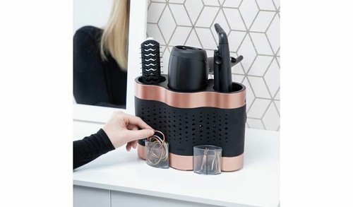 Minky Styling Dock Hair Station Storage Dryer Straightener Tong Rose Gold Black - Picture 3 of 4
