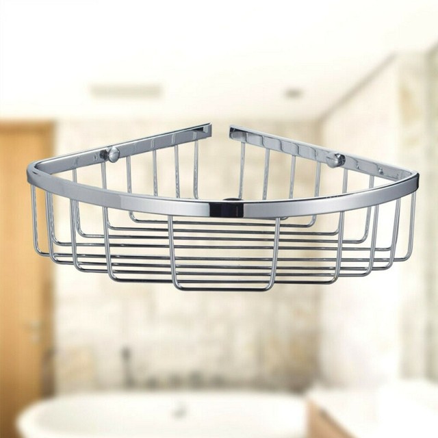1pc Triangle Shower Rack Corner Shelf Stainless Steel Shampoo