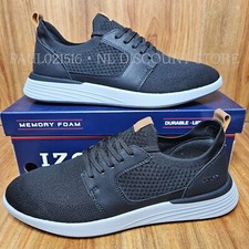 IZOD Men's Bannister Lace Up Memory Foam Classic Shoes  Black  Various Sizes