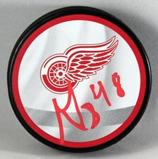 GIVANI SMITH SIGNED DETROIT RED WINGS REVERSE RETRO Puck AUTOGRAPHED +COA