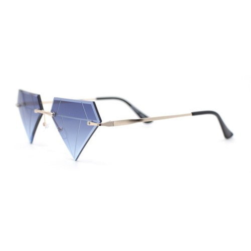 Kids Size Fun Bling Diamond Lens Rimless Party Shade Sunglasses - Picture 9 of 17