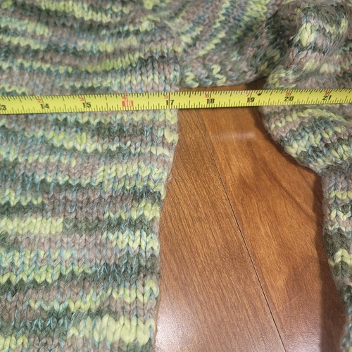 Vintage Y2K Calvin Klein Cardigan Sweater Large Green Faux Fur Collar Knit Wool - Picture 4 of 5